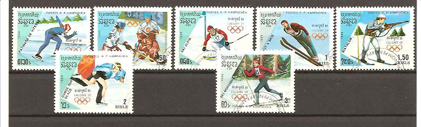 22941 - Cambogia - serie completa usata: Olimpiadi di Calgary 1988