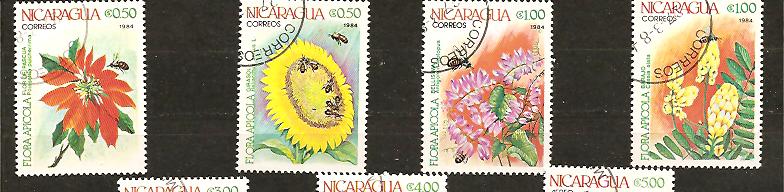 22969 - Nicaragua - serie completa usata: Fiori
