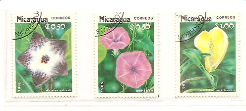 23006 - Nicaragua - serie completa usata: Fiori tropicali