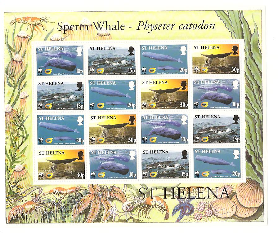 23808 - St. Helena - foglietto nuovo: Balene protette