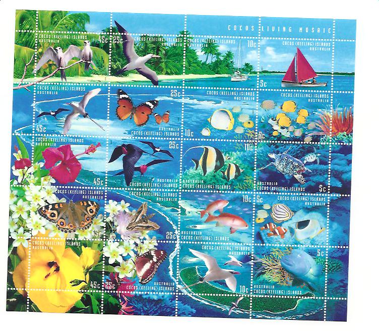 23825 - Cocos - foglietto nuovo: Fauna marina