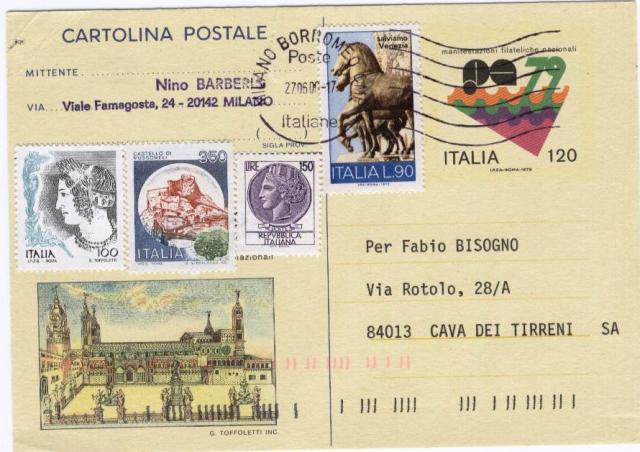 24427 - 1979 Manifestazione filatelica nazionale Palermo L.120 con francobolli aggiunti.