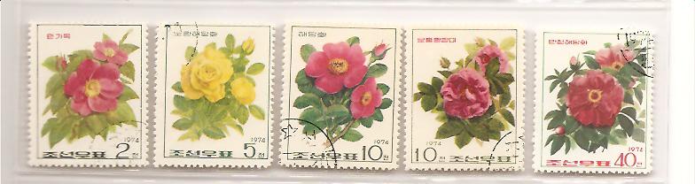 24315 -  Corea del Nord - serie completa usata: fiori