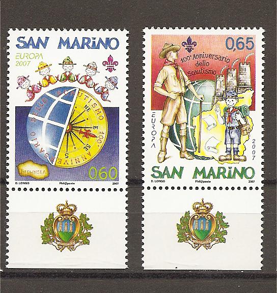 24397 - San Marino - serie completa nuova: 100� anniversario dello scoutismo con appendice