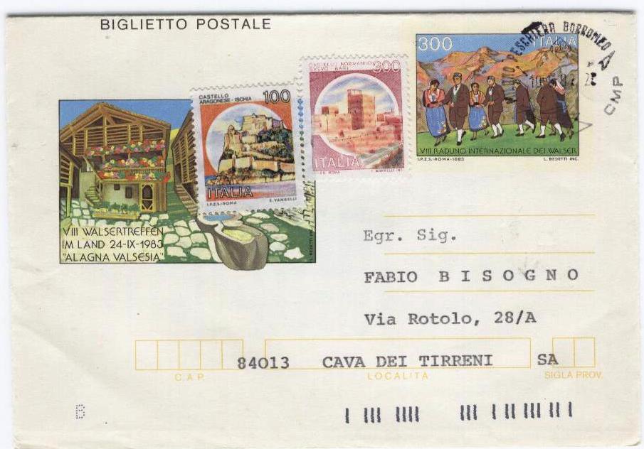 24409 - B.P. Walser L.300 con francobolli aggiunti - Milano 10.6.1992