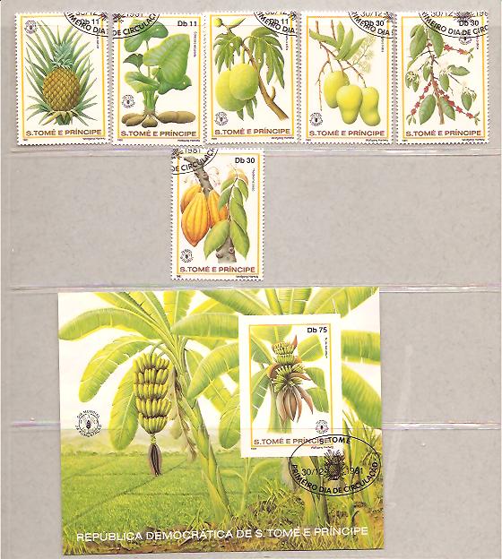 24695 - Sao Tome - serie completa usata + foglietto: Giornata mondiale dell Alimentazione