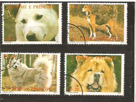 25040 - Sao Tome - serie completa usata: Cani