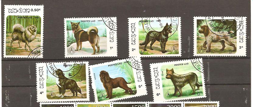 25044 - Laos - serie completa usata: Razze canine