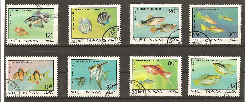 25156 - Vietnam - serie completa usata: Pesci tropicali