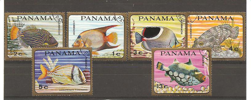 25172 - Panama - serie completa usata: Pesci tropicali