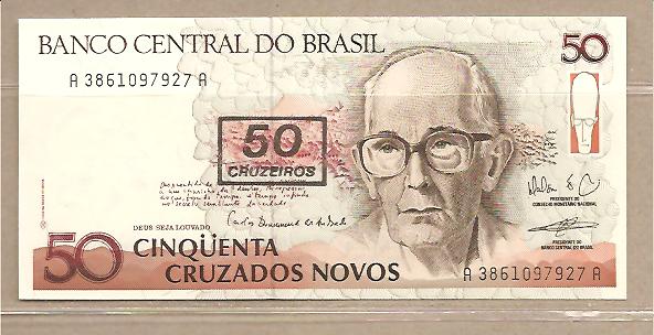 25315 - Brasile - banconota non circolata da 50 Nuovi Cruseiro -