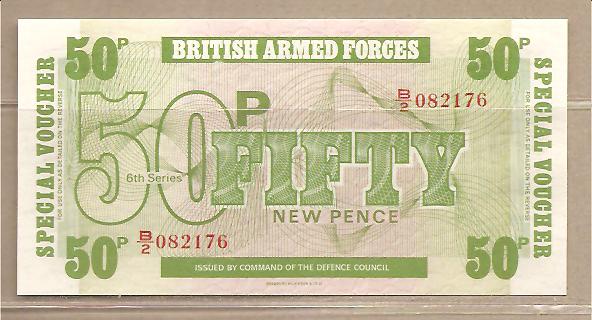 25398 - British Armed Forces - banconota da 50 Pence non circolata - sesta serie -