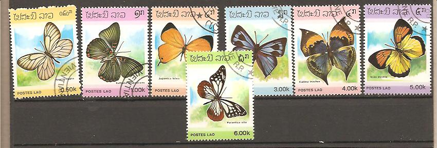26606 - Laos - serie completa usata: Farfalle