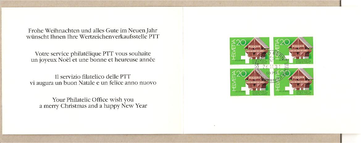 25640 - Svizzera - carnet ufficiale delle poste svizzere: Natale 1981