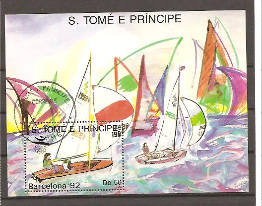 25663 - Sao Tome -  foglietto usato: Olimpiadi di Barcellona 1992