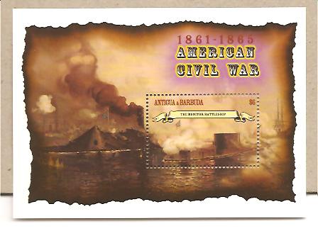 25853 - Antigua&Barbuda - foglietto nuovo: The Monitor Battle Ship - Guerra Civile Americana