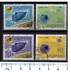 26182 - ALBANIA,  Anno 1966-1220,  Yvert 891/894  -  Missione e atterraggio sulla Luna  -  4 valori serie completa timbrata