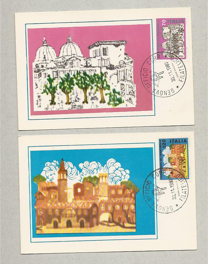 26406 - Italia - 3 cartoline maximum (serie  completa): XXII Giornata del francobollo - non visibile per intero