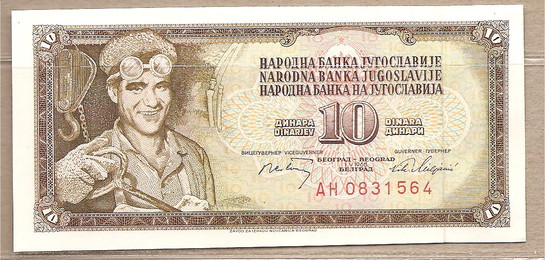 26455 - Yugoslavia - banconota non circolata da 10 Dinari - 1968 -