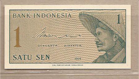 26468 - Indonesia - banconota non circolata da 1 Sen - 1964 -