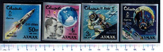 26567 - MANAMA (U.E.Arabi),  Anno 1968-18-21 * Esplorazioni spaziali di Ajman sovrast. Manama -  4 valori non dentellati serie completa nuova senza colla
