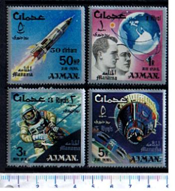 26570 - MANAMA (Unione Emirati Arabi),  Anno 1968-18-21 - Esplorazioni spaziali di Ajman sovrast. Manama -  4 valori serie completa nuova senza colla