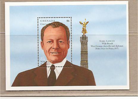 26742 - Grenadine - foglietto nuovo: Willy Brandt - Nobel per la Pace nel 1971