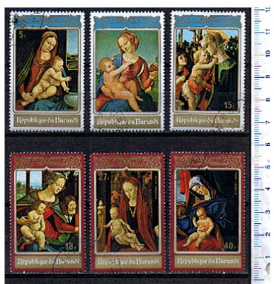 26890 - BURUNDI  1973-2585- Yvert # 511/3+A252/4 *  Dipinti del Natale soggetti diversi - 6 valori serie completa timbrata