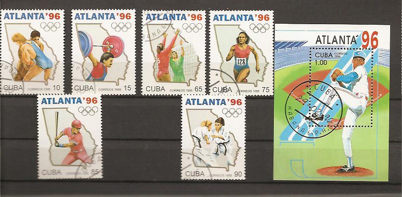 27479 - Cuba - serie completa usata + foglietto: Olimpiadi di Atlanta 1996