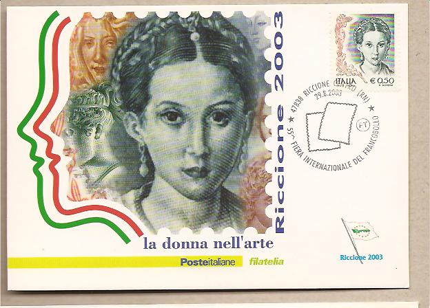 27608 - Italia - cartolina commemorativa: 55 Fiera del Francobollo di Riccione 2003