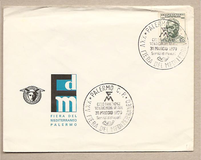 28021 - Italia - busta con annullo speciale: Fiera del Mediterraneo a Palermo - 1970 -