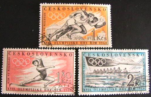 28397 - Cecoslovacchia - 1960 - Giochi olimpici di Roma. Yv. n.1089/1091  us.