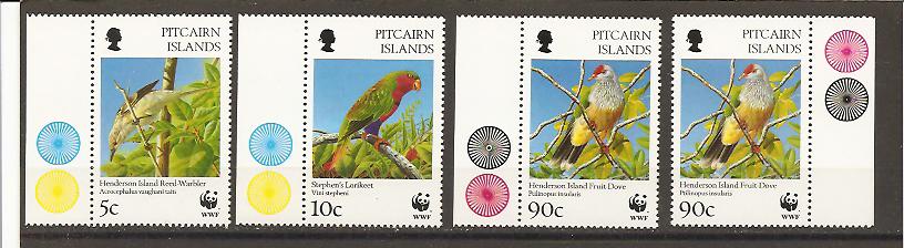 28427 - Pitcairn - serie nuova: Uccelli tropicali protetti dal WWF
