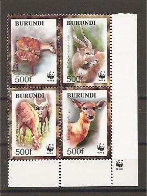 28448 - Burundi - serie completa nuova: Antilopi protette dal WWF
