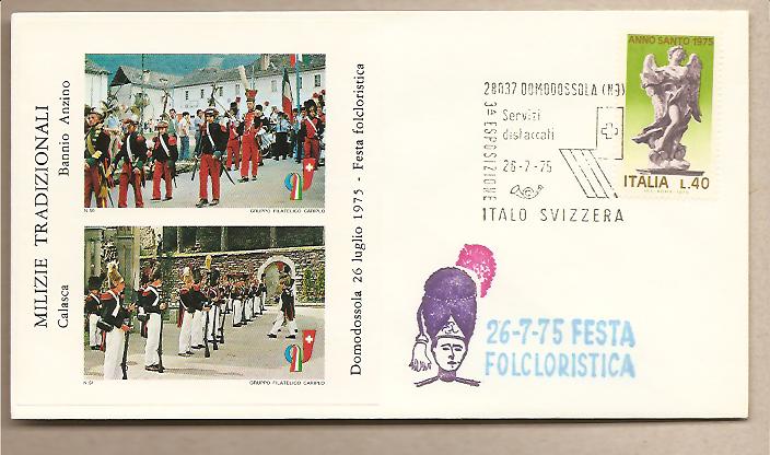 28459 - Italia - busta con annullo speciale ed f.bolli erinnofili: 3 Festa Italo-Svizzera - Milizie tradizionali - 1975