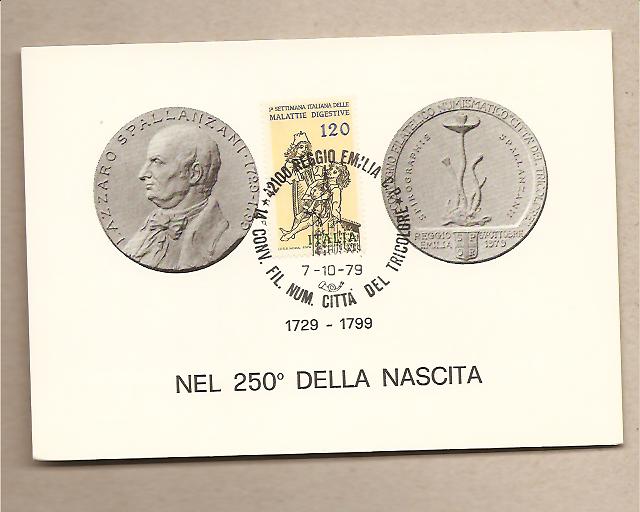 28465 - Italia - cartolina commemorativa 250 anniversario della nascita del Dott. Lazzaro Spallanzani