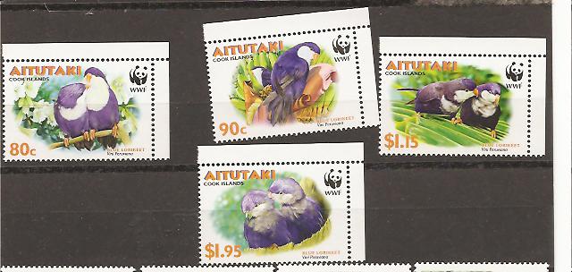 28515 - Aitutaki - serie completa nuova: Pappagalli protetti dal WWF