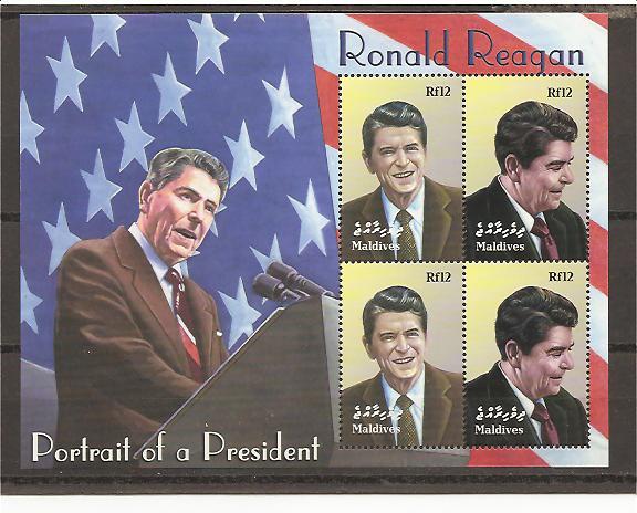 28559 - Maldive - foglietto nuovo: Ronald Reagan
