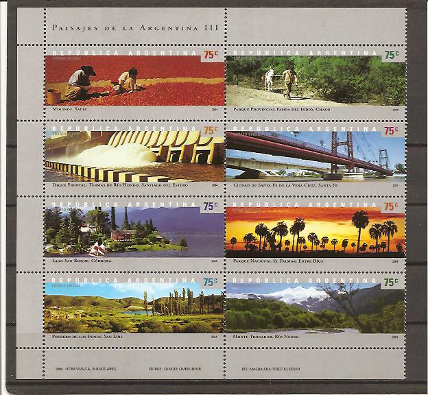 28644 - Argentina - foglietto nuovo:Paesaggi - 3 serie - 2004