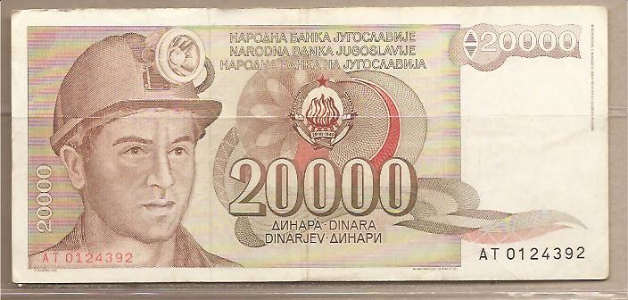 29438 - Yugoslavia - banconota circolata da 20000 Dinari -1987-