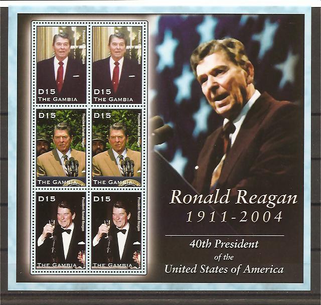 29441 - Gambia - foglietto nuovo: Ronald Reagan - 40 Presidente degli USA