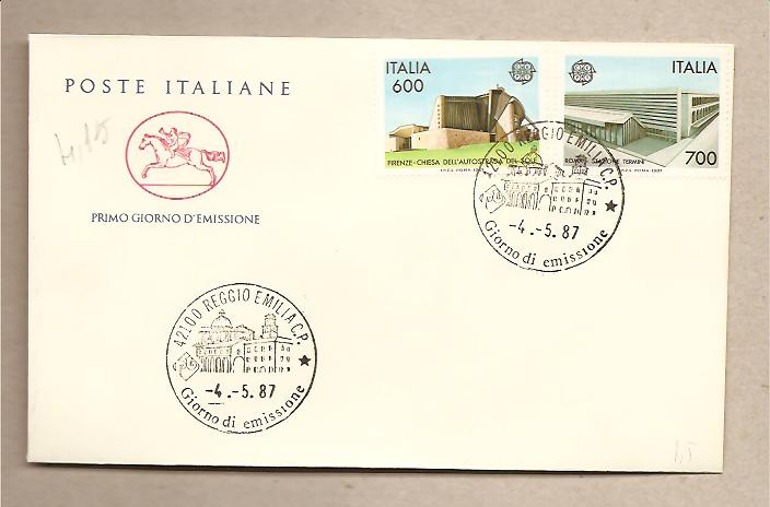 29555 - Italia - busta fdc con serie completa: Europa CEPT 1987