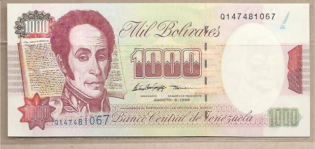 29581 - Venezuela - banconota non circolata da 1.000 Bolivares - 1998 -