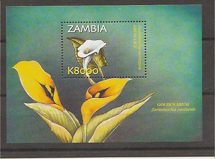 29649 - Zambia - foglietto nuovo: Arum Lily
