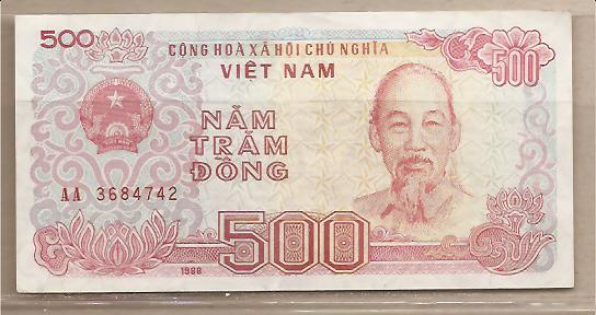 29664 - Vietnam - banconota non circolata da 500 Dong - 1988