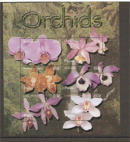 29719 - Palau - serie completa nuova in BF: Orchidee