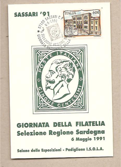 29743 - Sassari - Giornata della Filatelia - annullo speciale 06.05.1991