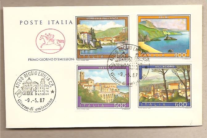 31761 - Italia - busta fdc con serie completa: Serie turistica. XIV serie.