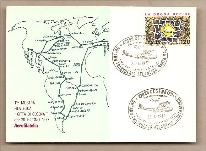 29805 - Italia - cartolina commemorativa del 50 anniversario Trasvolata Atlantica del Santa Maria