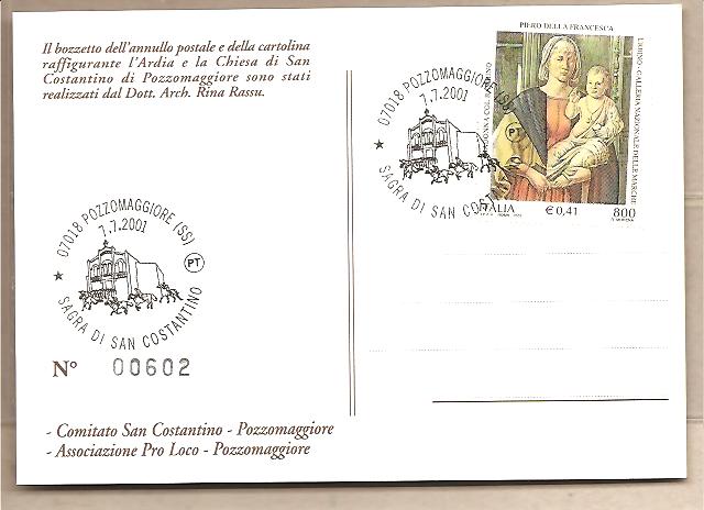 29991 - Italia - cartolina con annullo speciale: Sagra di San Costantino a Pozzomaggiore (SS) - 2001